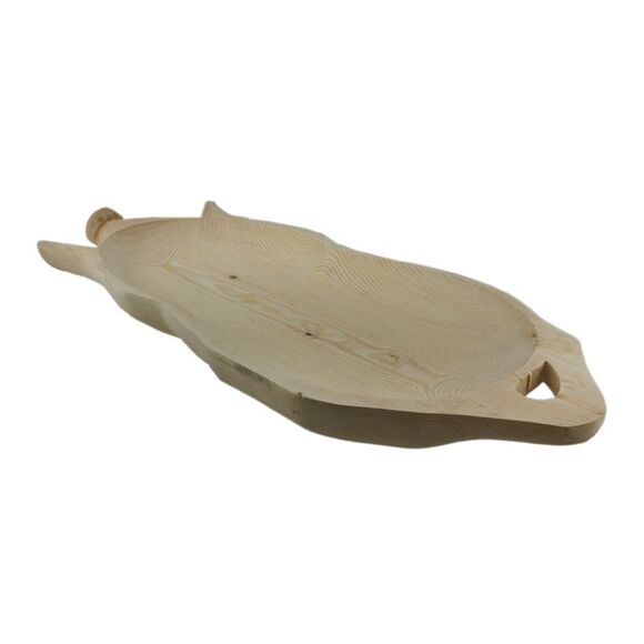 Hand Carved Wooden Pig Platter Decorative Serving Tray 31 Inch - Picture 2 of 6